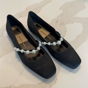 Dolce Vita Black Pearl-Strap Mary Jane Flats